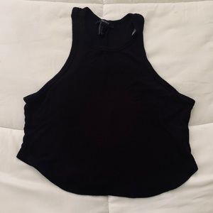 Black racerback crop tank top